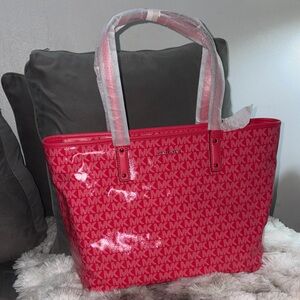 Michael Kors Hot Pink MK Logo Tote